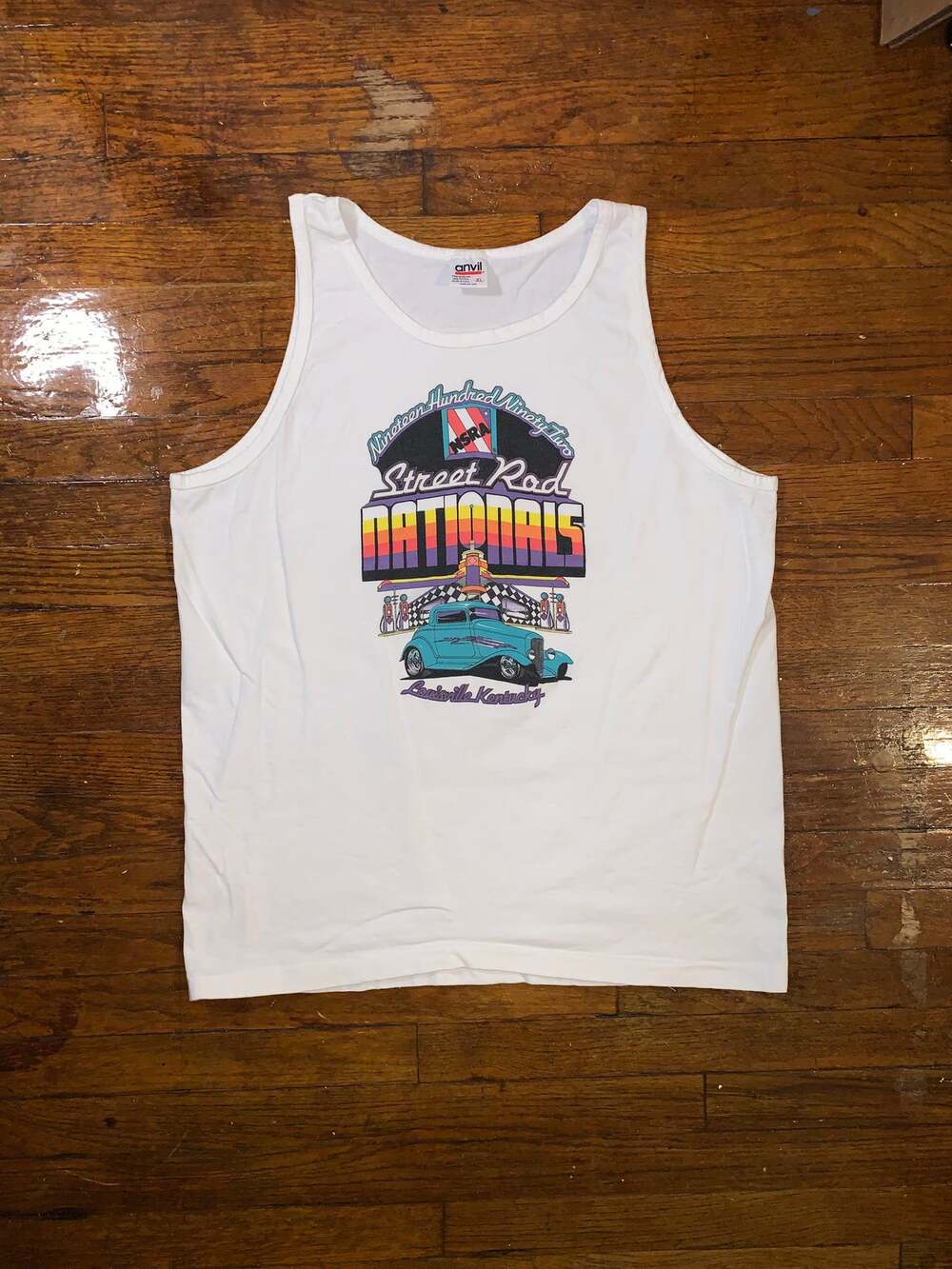 Vintage 1992 NSRA Street Rod Nationals Tank Top Anvil USA XL Hot Rod